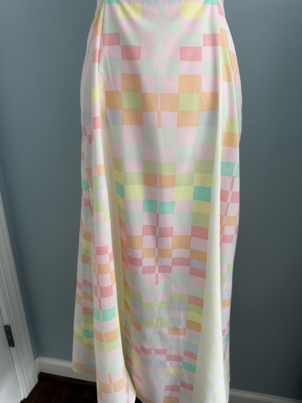 NWT Mara Hoffman Citrus Halter Maxi Dress Pink Orange Pastel Retro 80s Sz 4 - Picture 3 of 13